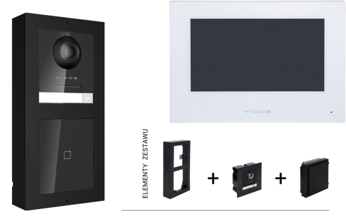 Zestaw podtynkowy wideodomofonu IP Vidos czytnikiem RFID monitor 7''
